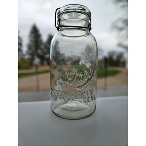 Antique Rare HG Fruit Jar Drey Improved Ever seal Pat 1920 rb 834